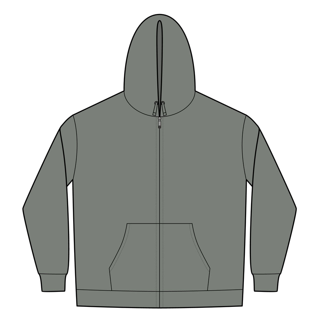 Black Rune Works – Silver Rune Sherpa-Lined Full-Zip Hoodie