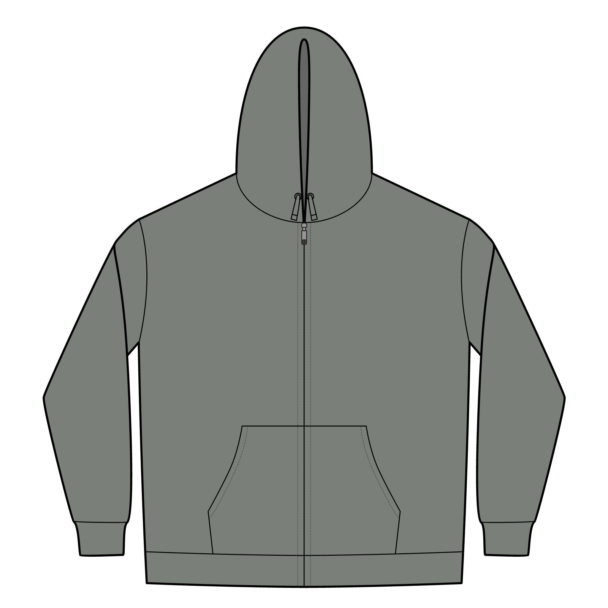Black Rune Works – Silver Rune Sherpa-Lined Full-Zip Hoodie