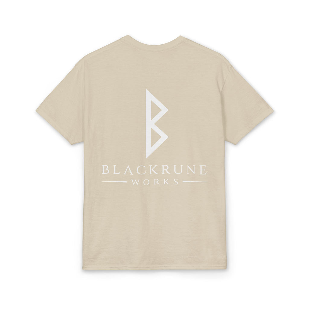 Black Rune Works Signature DryBlend T-Shirt Front and Back Logo