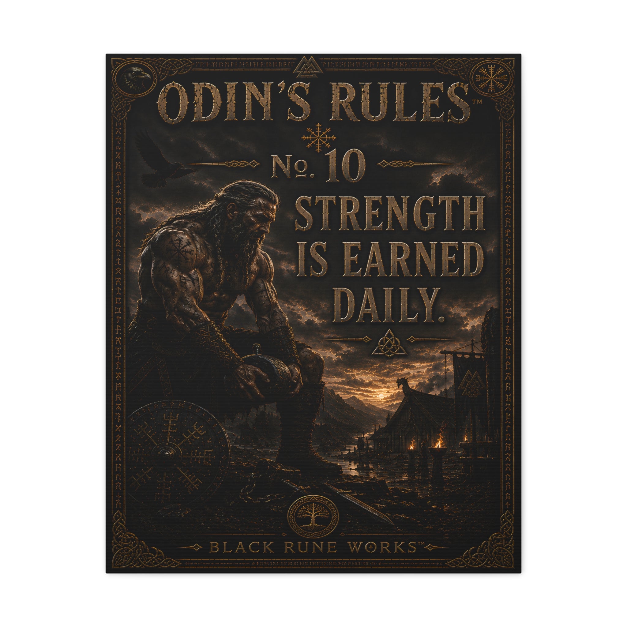 ODIN'S RULES™ No. 10 – Strength Is Earned Daily Canvas