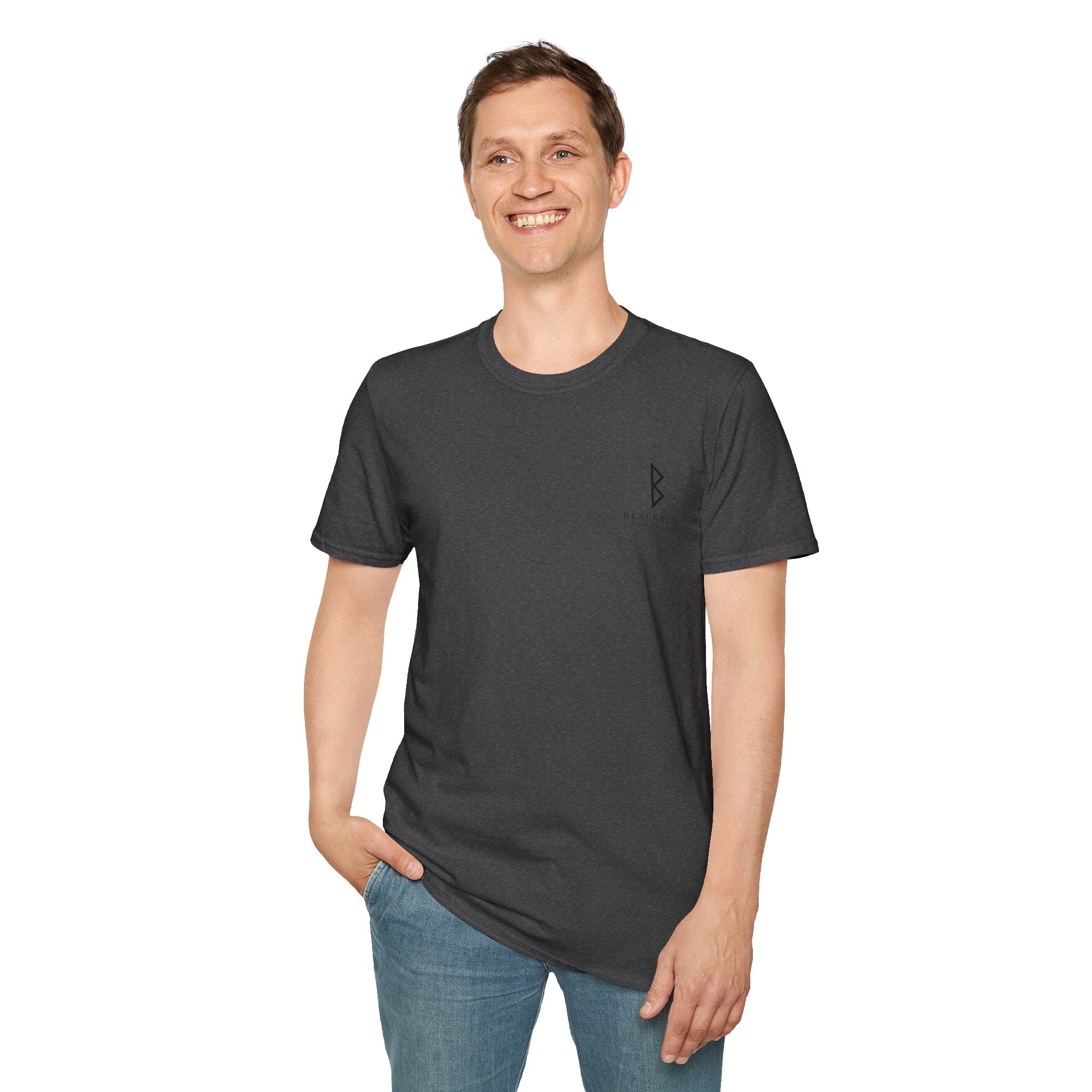 Black Rune Works Logo T Shirt Front and Large Back Logo